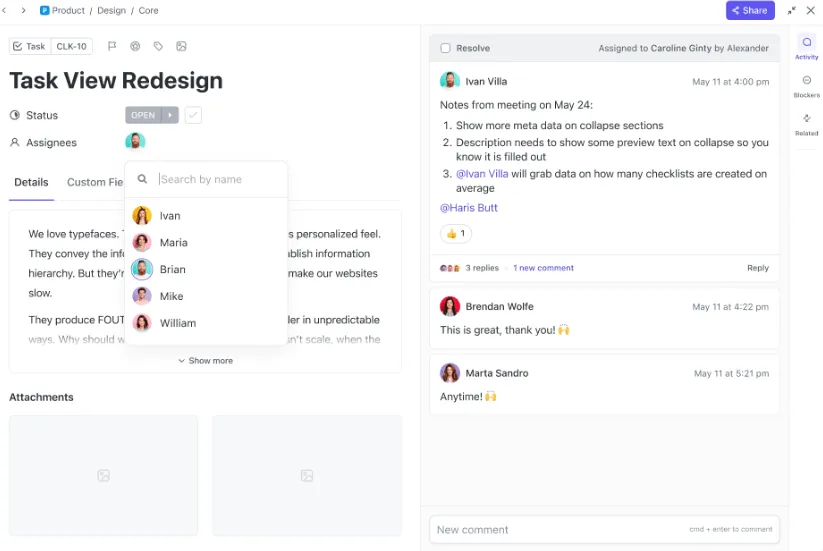 Chat de ClickUp: programar mensajes en Slack