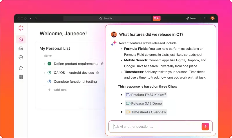 ClickUp Brain ile transkriptlerde cevapları bulun ve videoдан nasıl not alacağınızı öğrenin