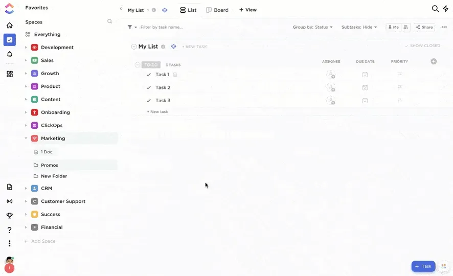 Le système CRM de ClickUp