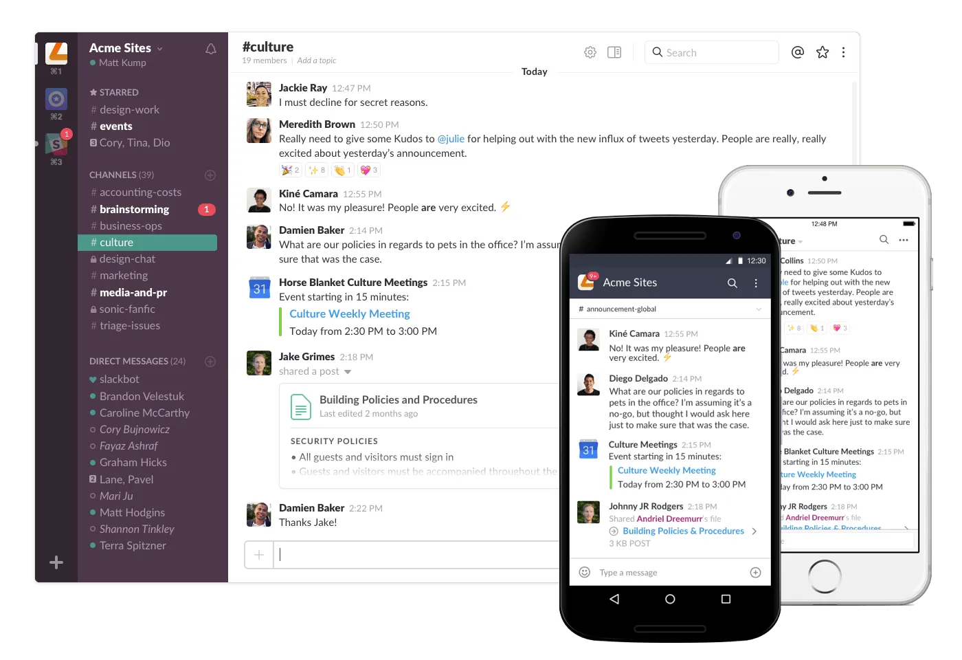 Ví dụ về sản phẩm Slack