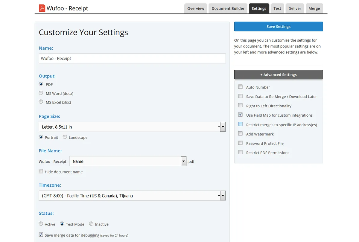 ตัวอย่างการปรับแต่งแบบฟอร์มใบเสร็จรับเงินใน Wufoo, ทางเลือกของ Paperform