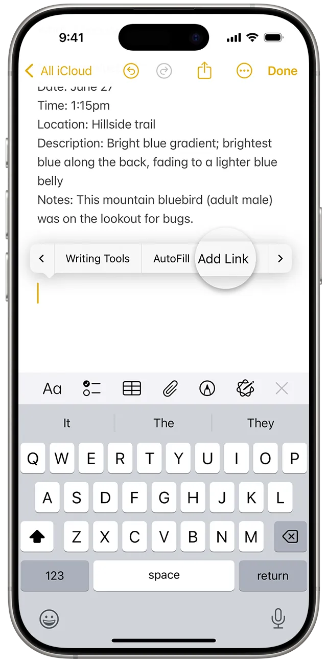 Goodnotes 対 Apple Notes:他のメモへのリンク