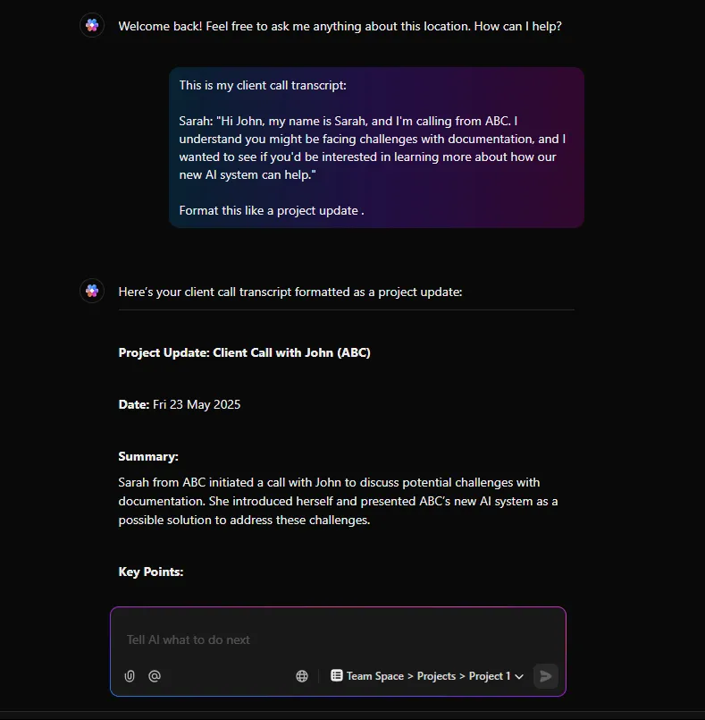 ClickUp Brain: ทางลัด Markdown