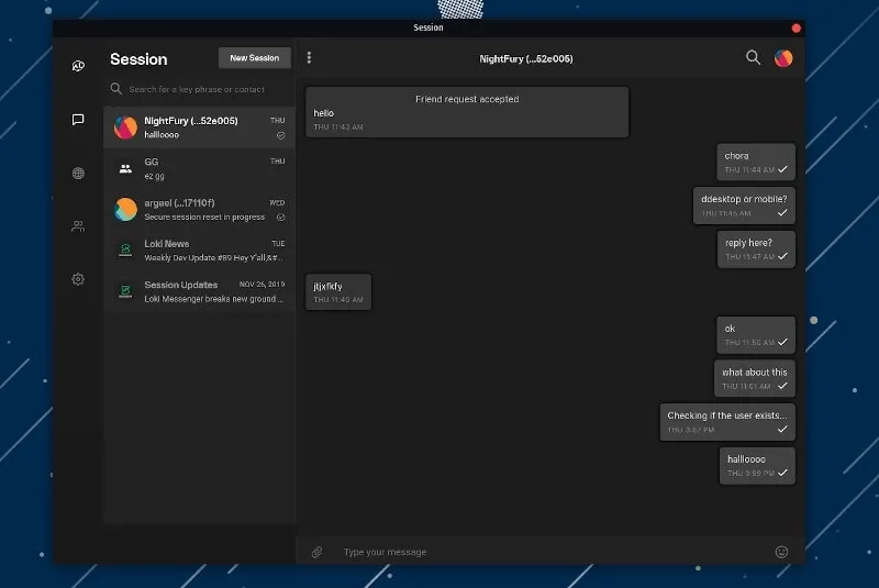 Sessão: aplicativos de mensagens seguras