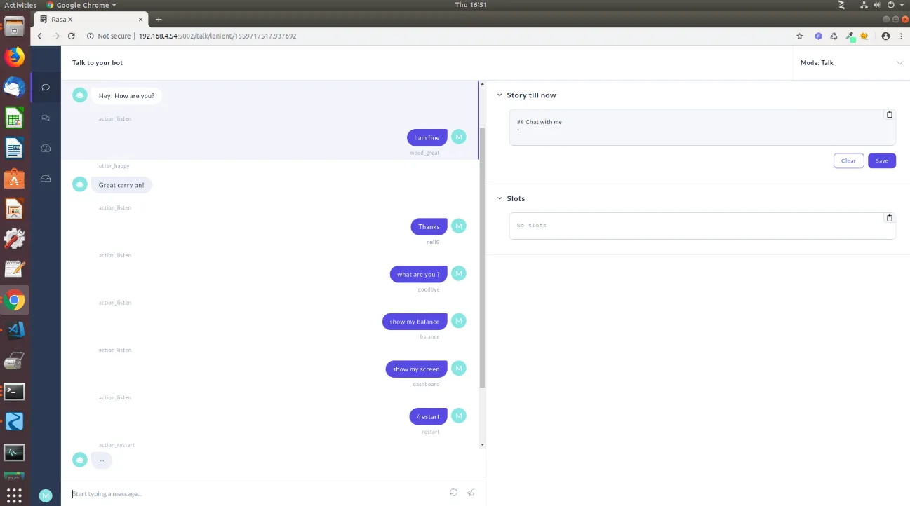Chatbot da Rasa