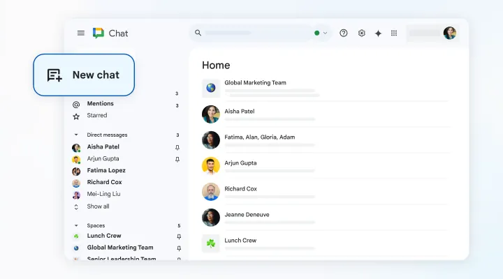 Panel de control de Google Chat: alternativa a Microsoft Teams