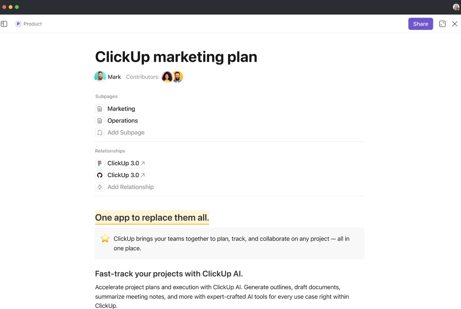 ClickUp Docs: การหาลูกค้าใหม่