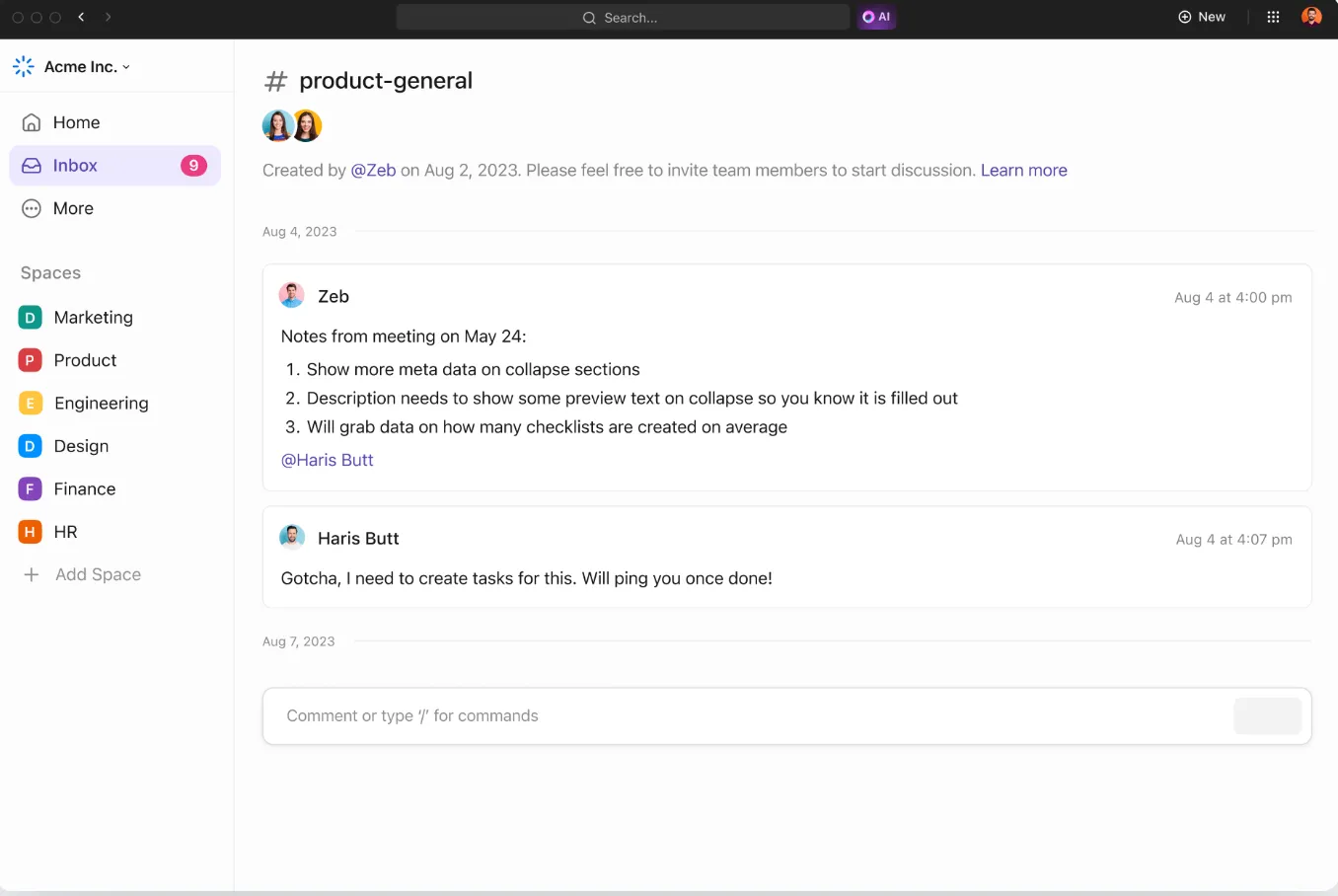 ClickUp Chat