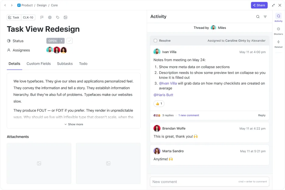ClickUp 3.0 Görevlerde Konular