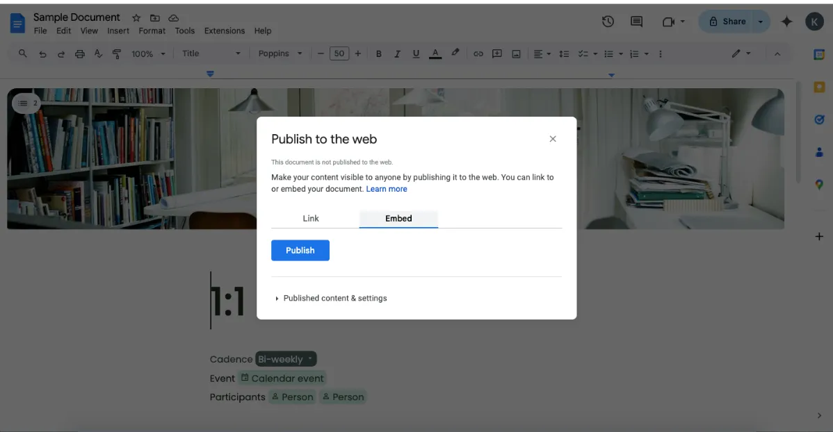 Google Docs 인터페이스