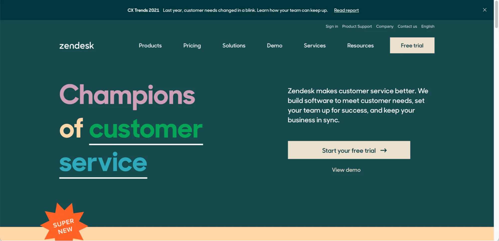 Zendesk-Homepage
