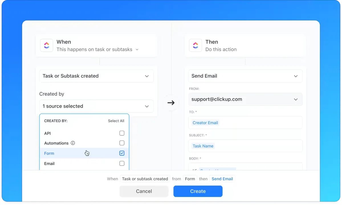 Automatizace ClickUp