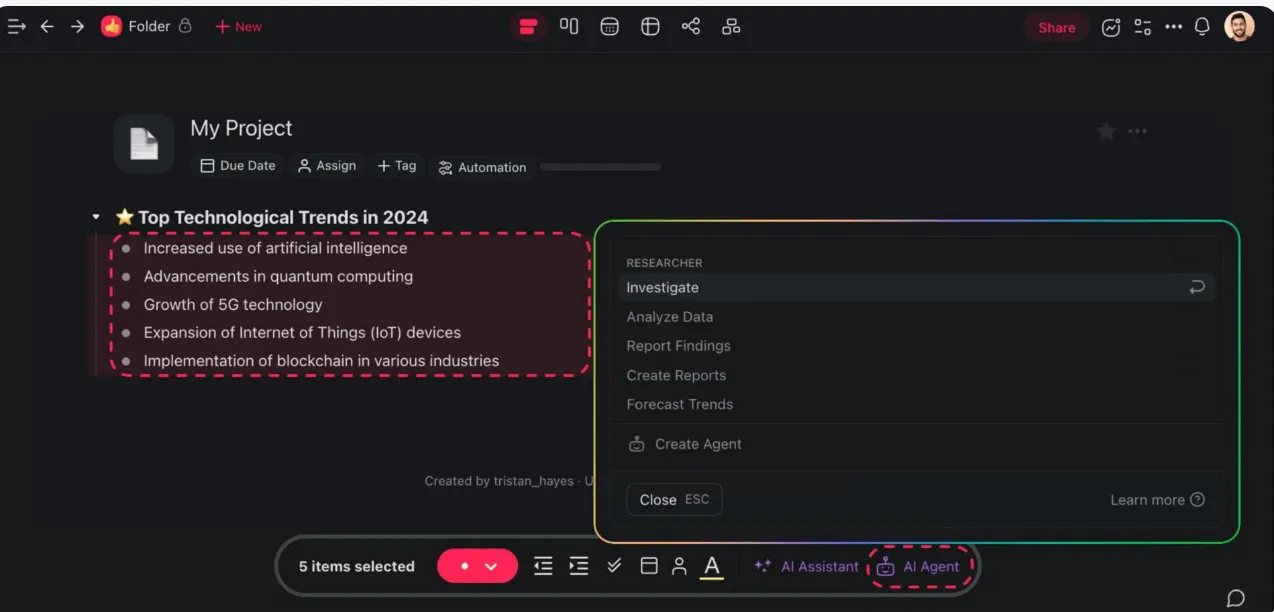 Taskade: เครื่องสร้างปฏิทินเนื้อหาด้วย AI