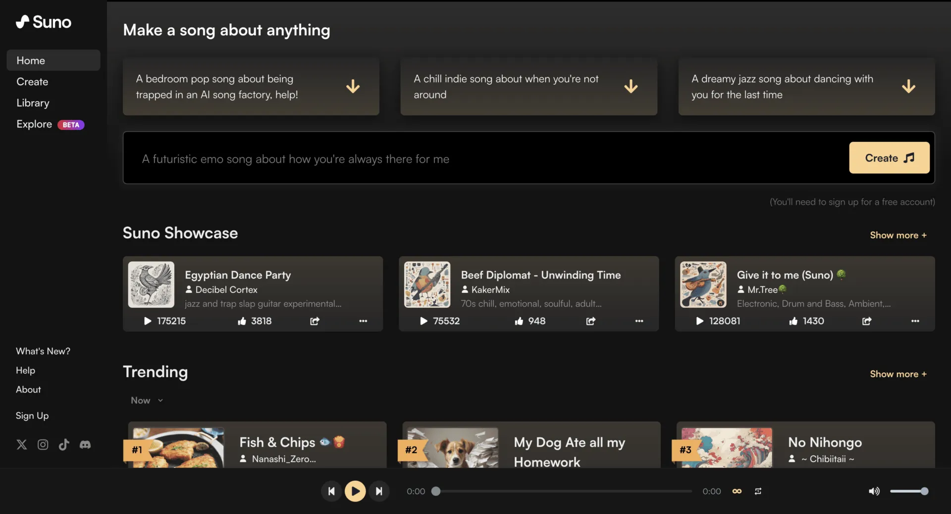 Suno è uno dei nuovi strumenti di IA per i podcaster per la ricerca di musica