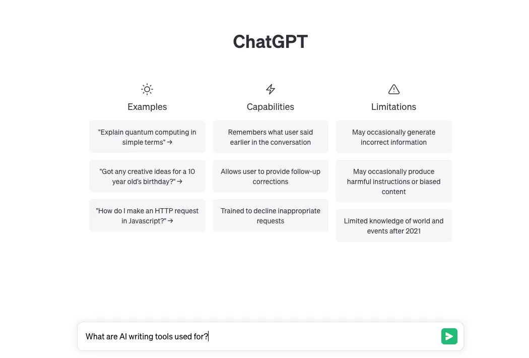 Interface do ChatGPT