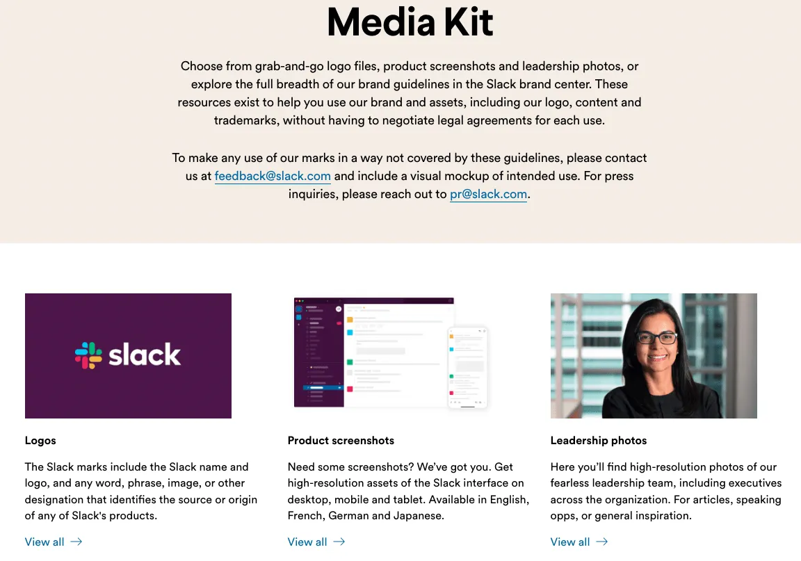 Beispiel für Slack-Markenrichtlinien