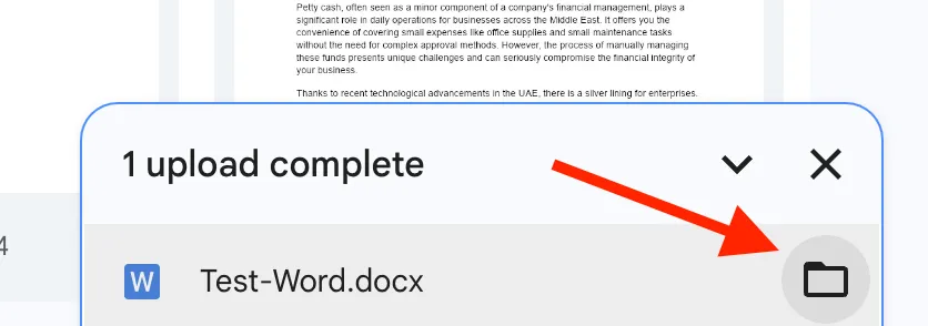 Carregue o documento do Word no seu Google Drive