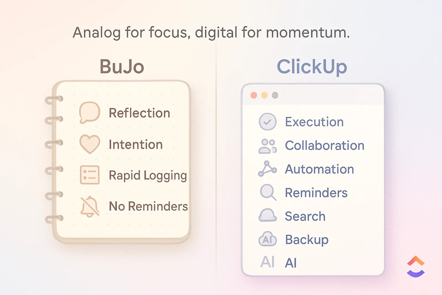 Integrazione del bullet journaling analogico con strumenti di IA digitali.