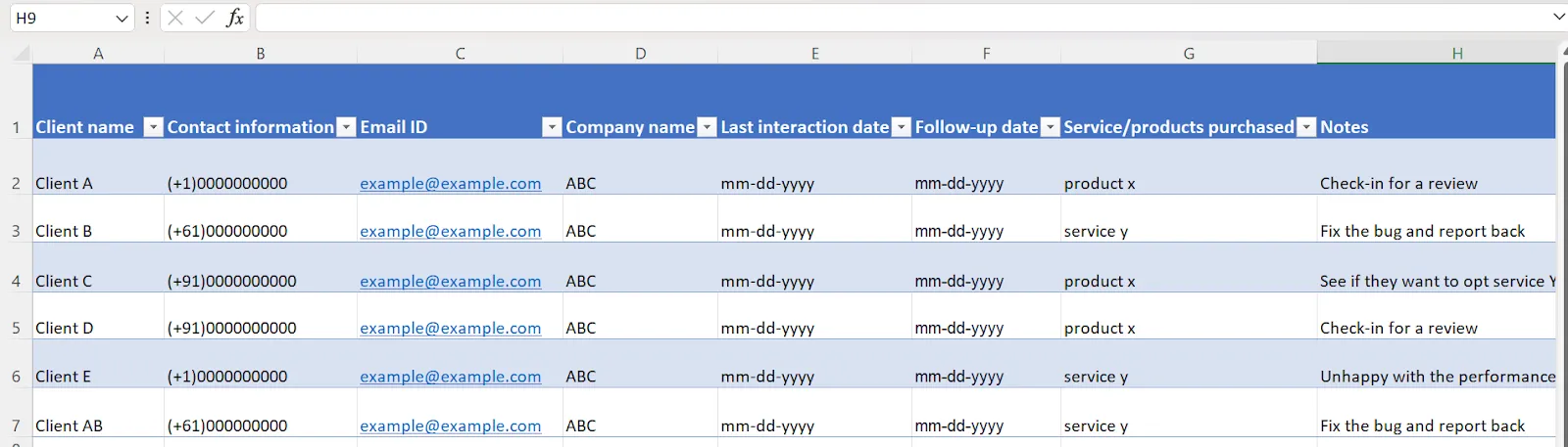 Tabelle in Excel: So erstellen Sie eine Datenbank für Clients in Excel