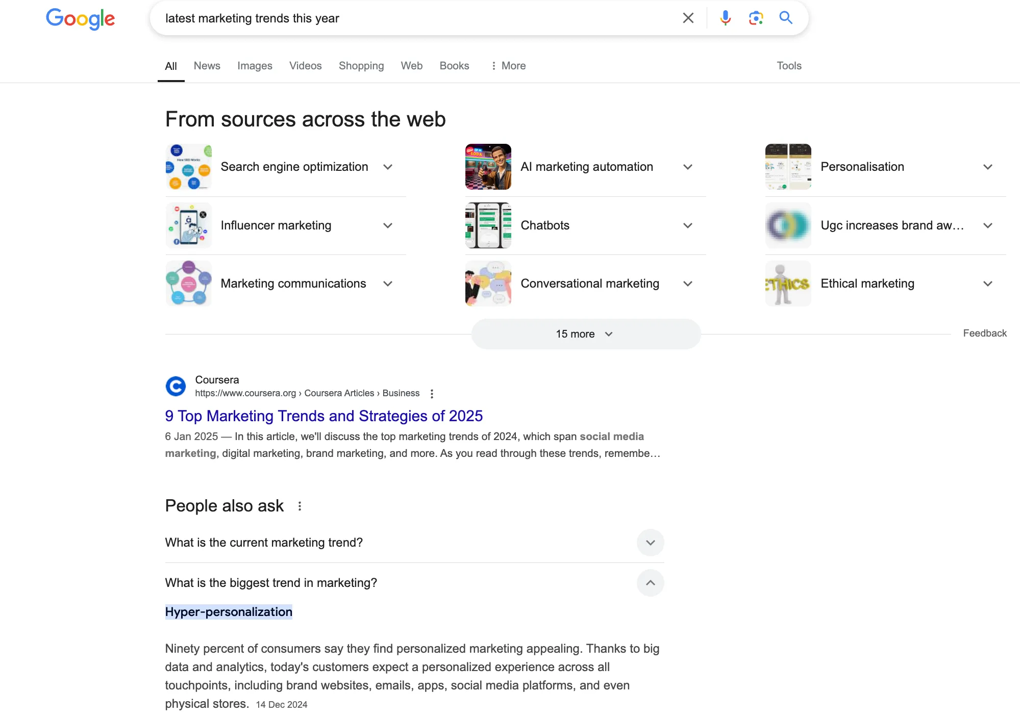 Google Search เน้นแนวโน้มการตลาดด้วยข้อมูลเชิงลึกที่ปรับให้เหมาะกับแต่ละบุคคลและจัดหมวดหมู่