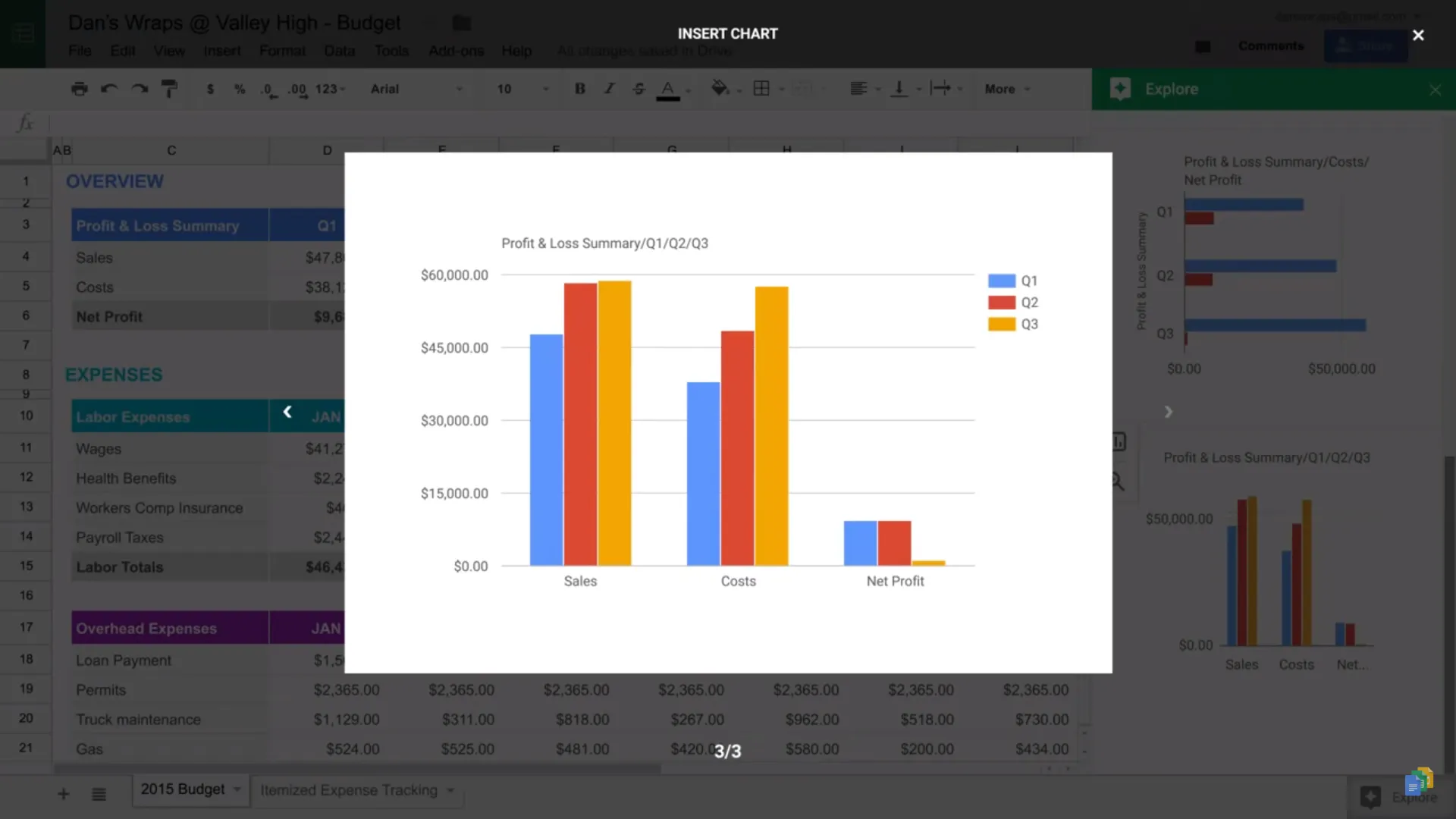 Planilhas do Google com resumo de lucros e perdas: alternativas ao Airtable