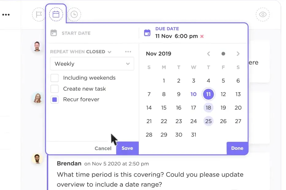 ClickUp-Kalender