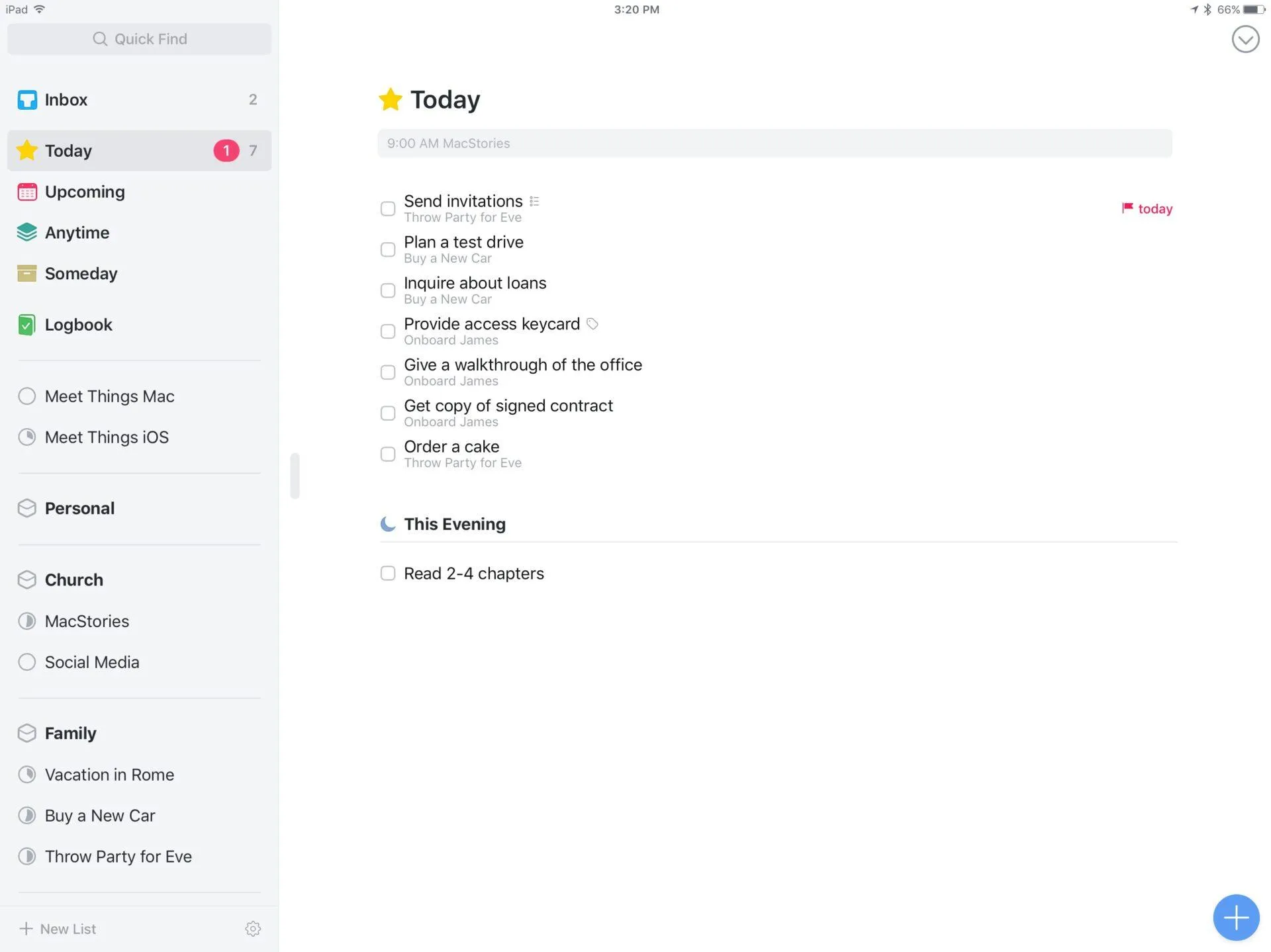 Applications de gestion des tâches pour Mac : Things 3