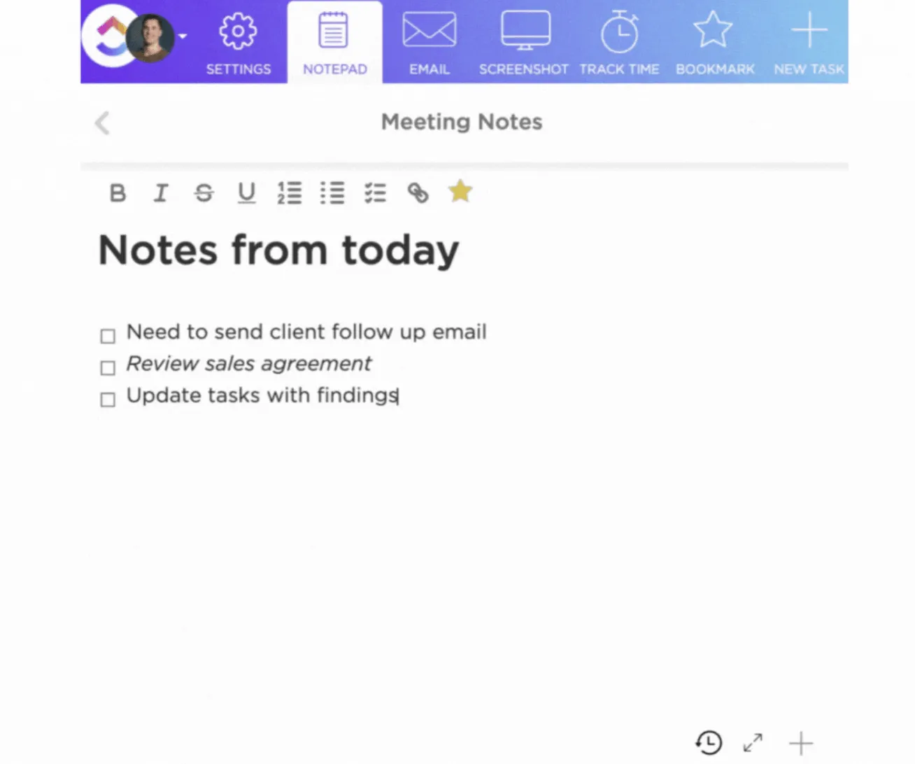 ClickUp Notizen