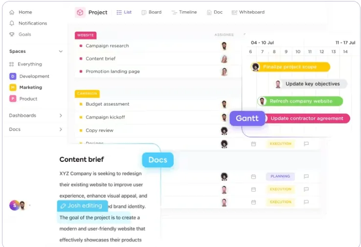 ClickUp Marketing Gestión de proyectos para una campaña de reclutamiento