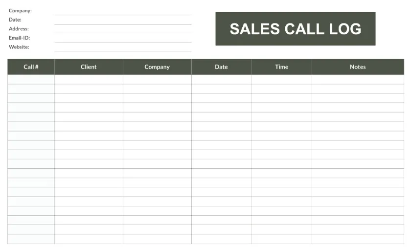 เทมเพลตบันทึกการโทรขายในรูปแบบ Excel โดย Template.net