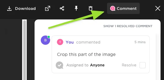 Deixe comentários sobre seus arquivos com o ClickUp Proofing