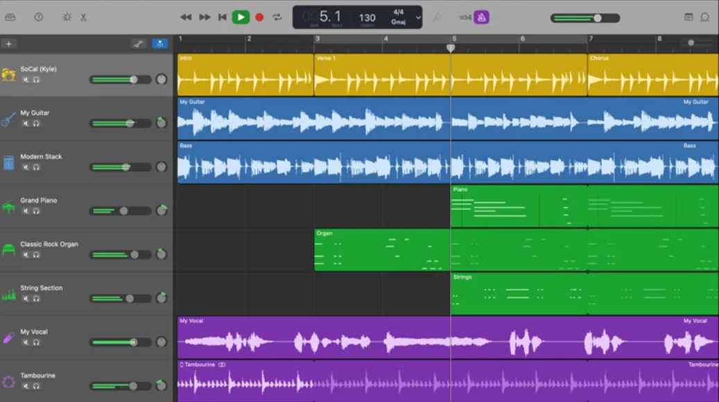 GarageBand: เหมาะที่สุดสำหรับผู้ใช้ Mac ที่ต้องการแก้ไขเสียงและเครื่องดนตรีในตัว
