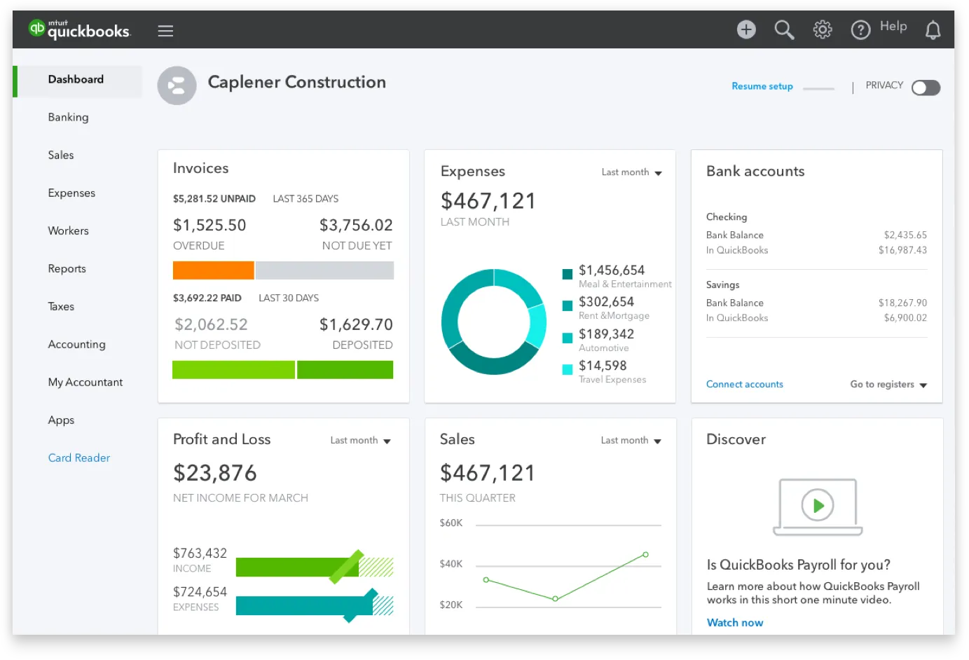 Софтуер за малки и средни предприятия: QuickBooks