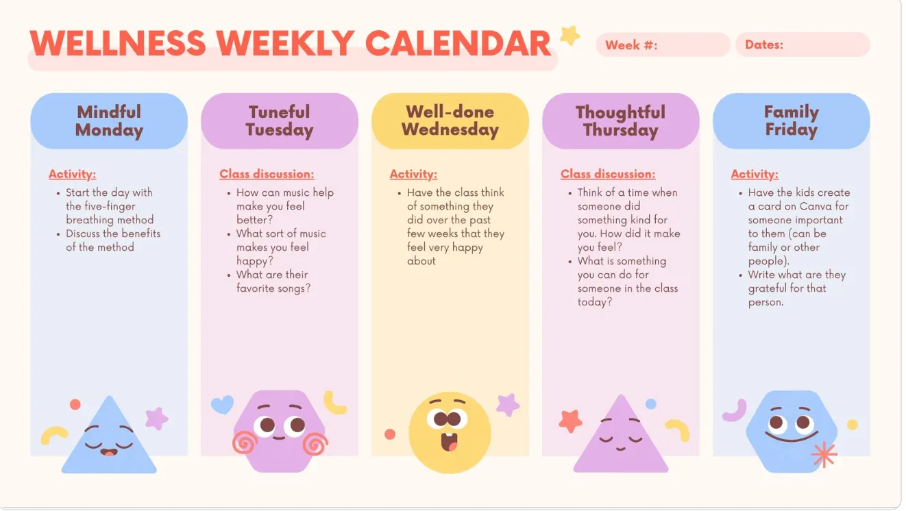 Canva: Sevimli Takvim Şablonları