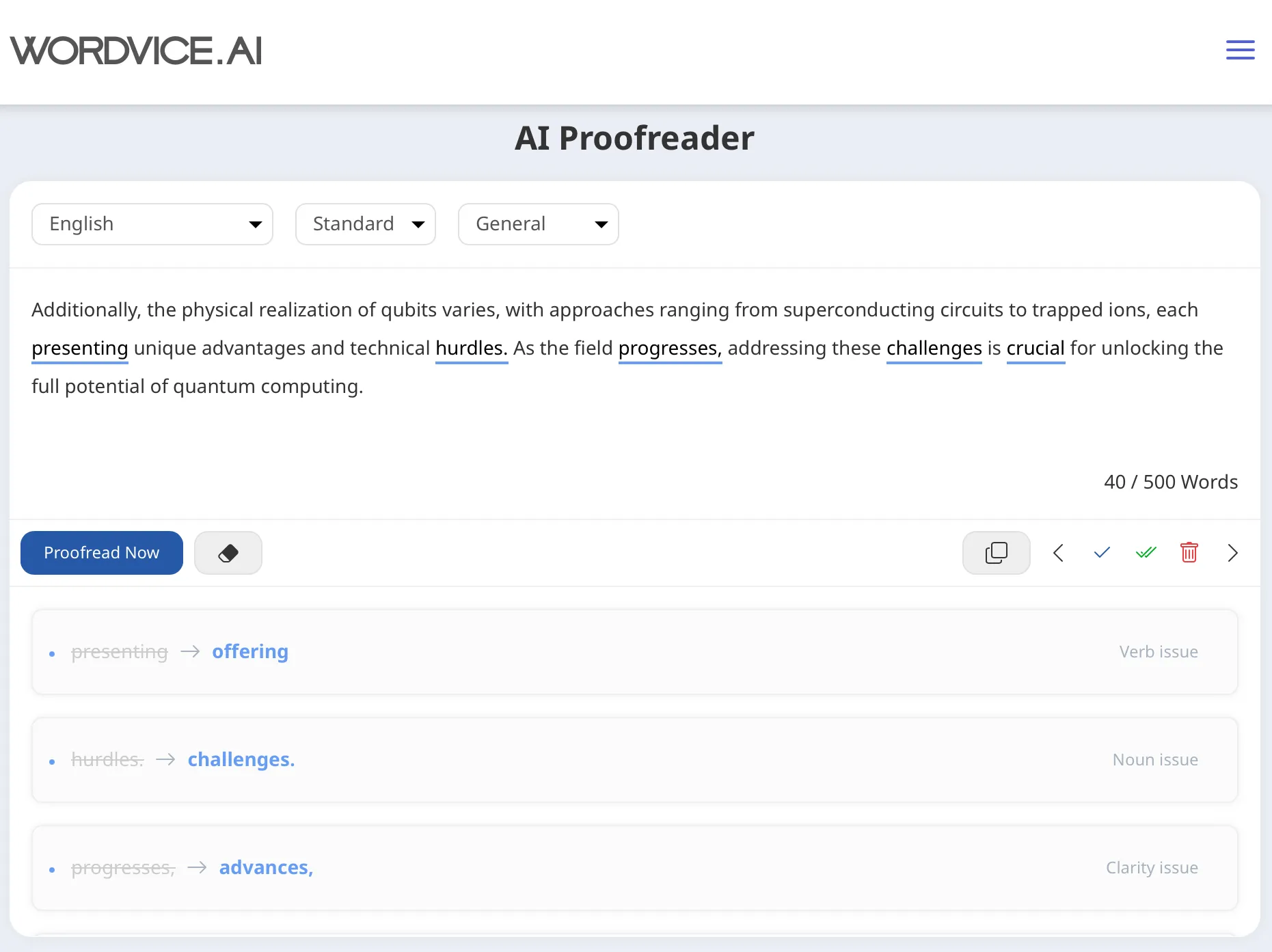 Wordvice AI : pemeriksa tata bahasa AI