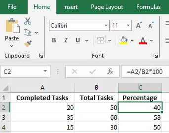 Yüzdeleri hesaplama: Excel hile sayfası
