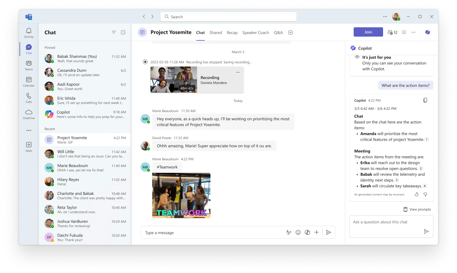 A Copilot használata a Microsoft Teams alkalmazásban