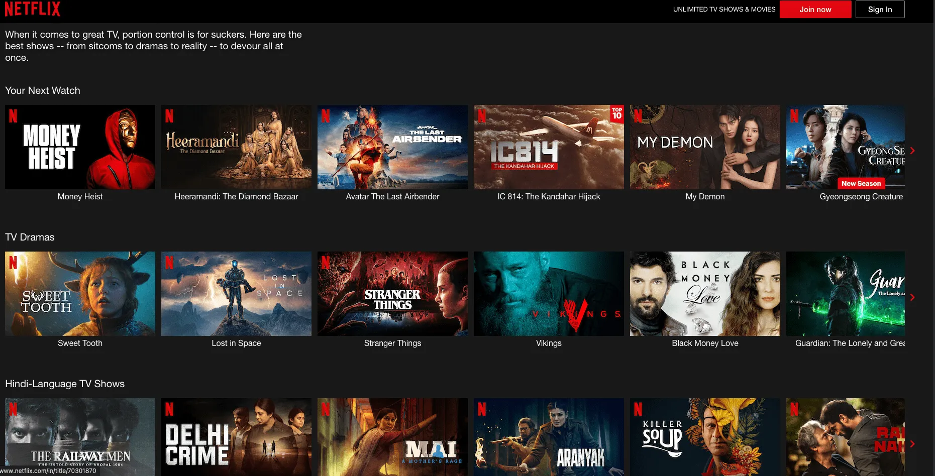 Contoh UX dari Netflix