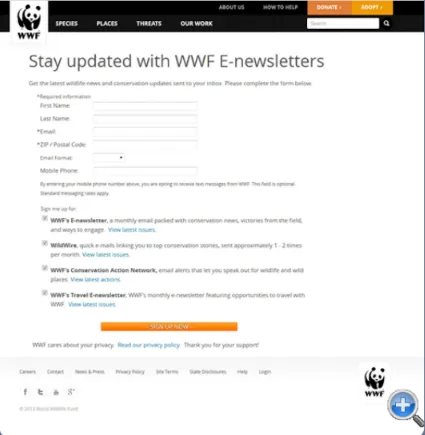 World Wildlife Federation: esempi di test A/B