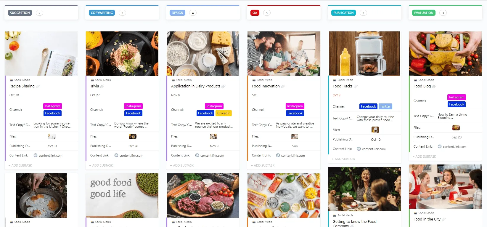 Publicación en redes sociales de ClickUp