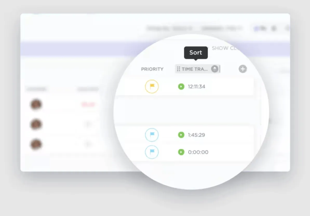 ميزة الفرز في ClickUp: كيفية تتبع الوقت المستغرق في المهام والمشاريع