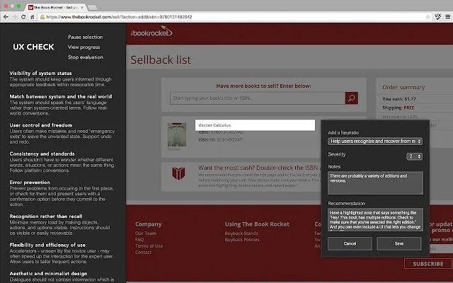 Diagnostica los problemas de usabilidad de los sitios web con la extensión UX Check Chrome Extension.