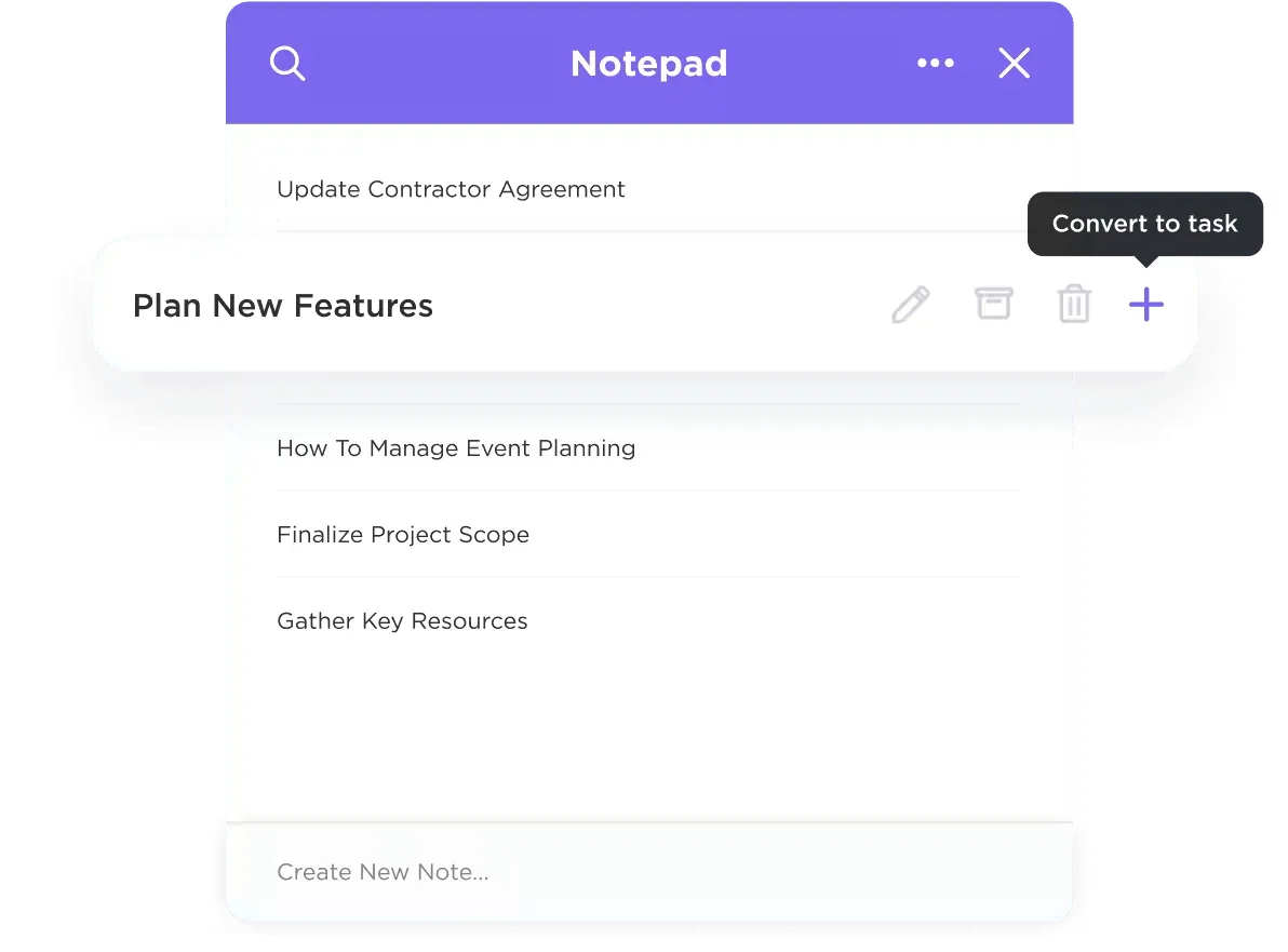 Bloc-notes ClickUp