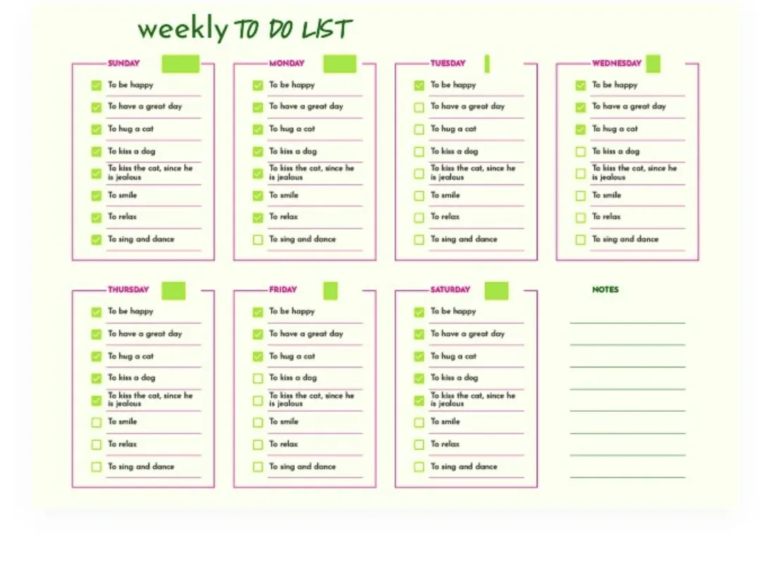 Plantilla de lista de tareas semanales de GooDocs
Plantilla de lista de tareas de Hojas de cálculo de Google