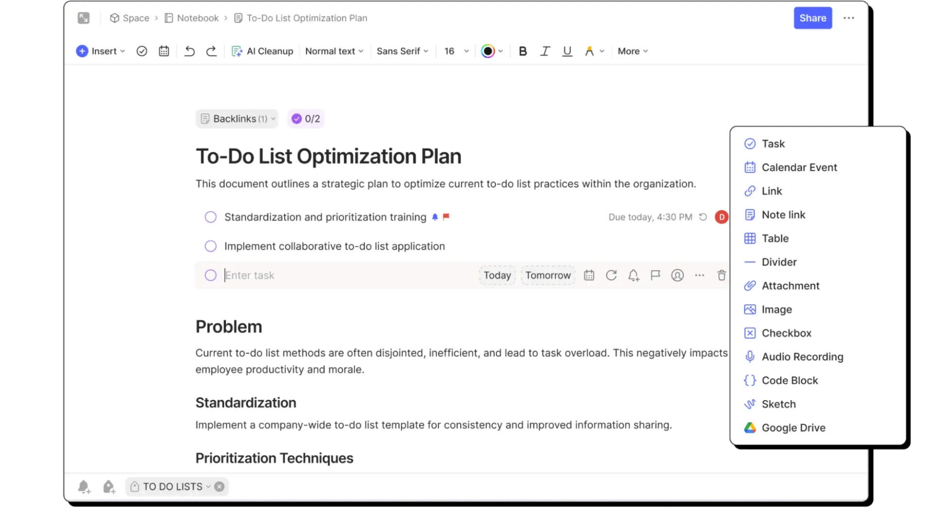 Evernote Dashboard: Alternative zu Google Keep