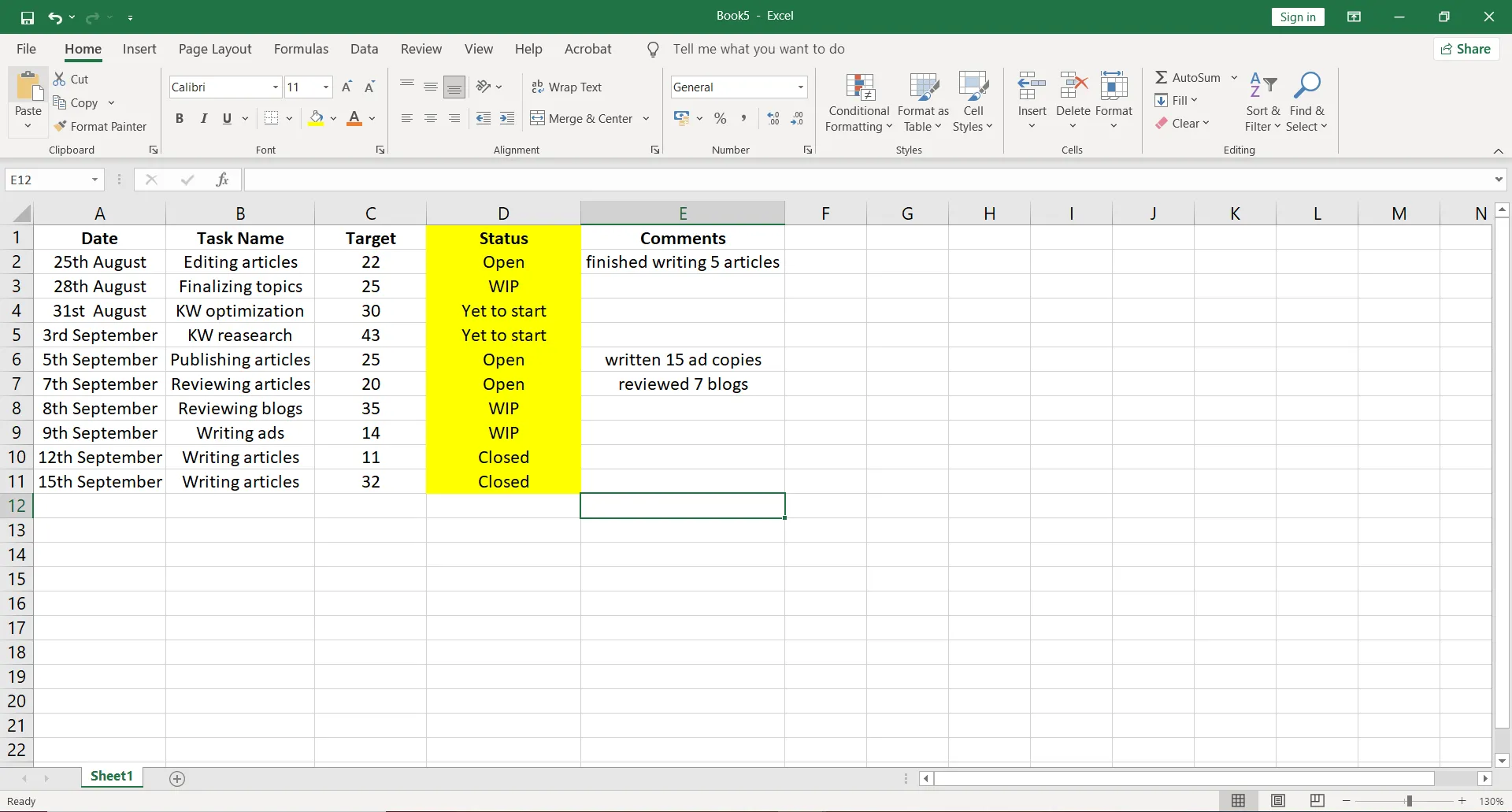 Đánh dấu các cột để làm nổi bật chúng trong Excel