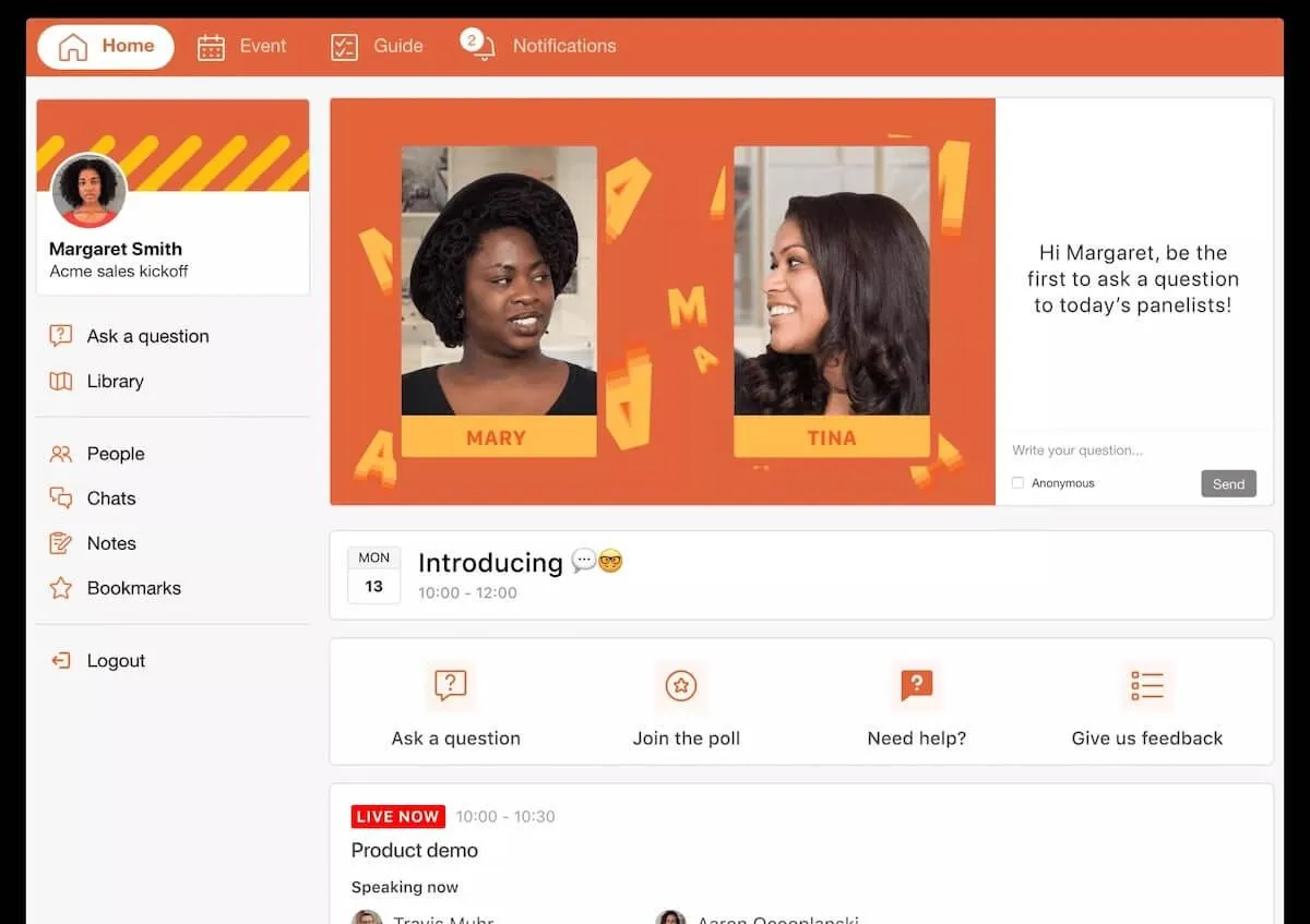 Software per eventi virtuali: funzionalità interattive in SpotMe