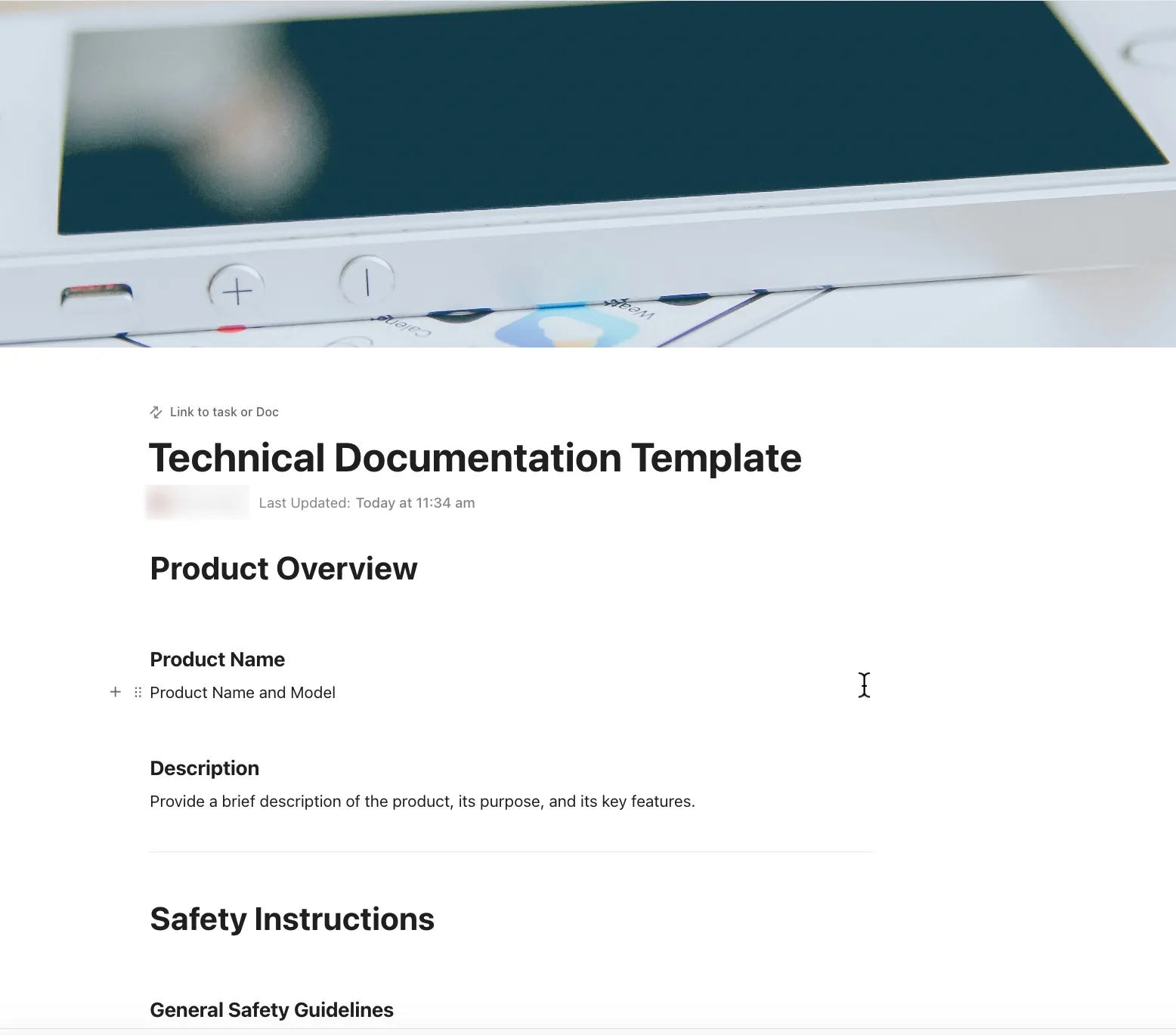 Modèle de documentation technique ClickUp