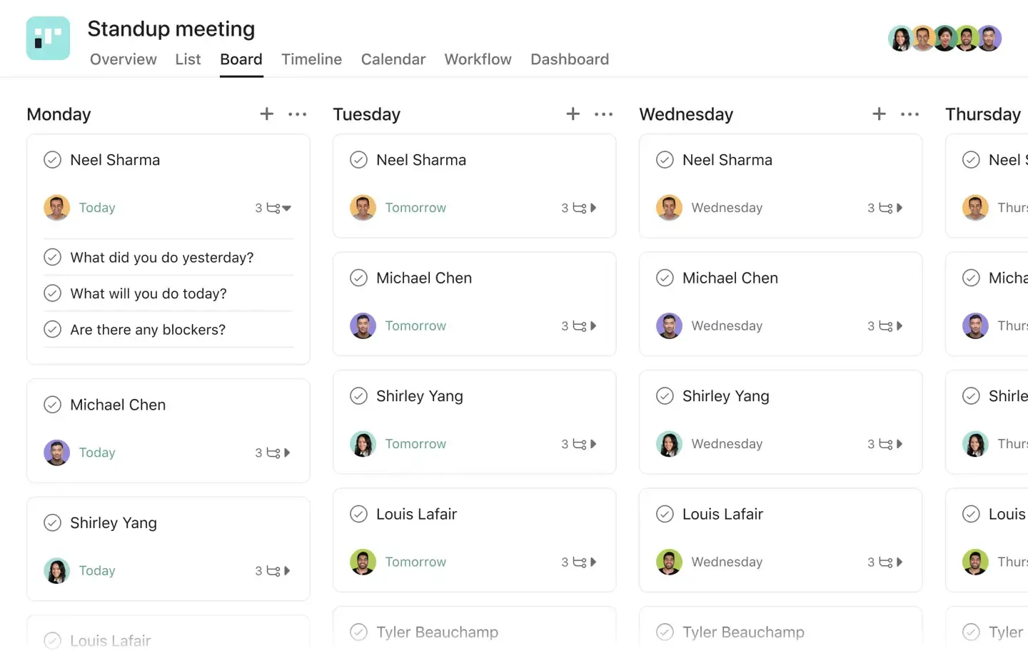 Modello Asana Daily StandUp