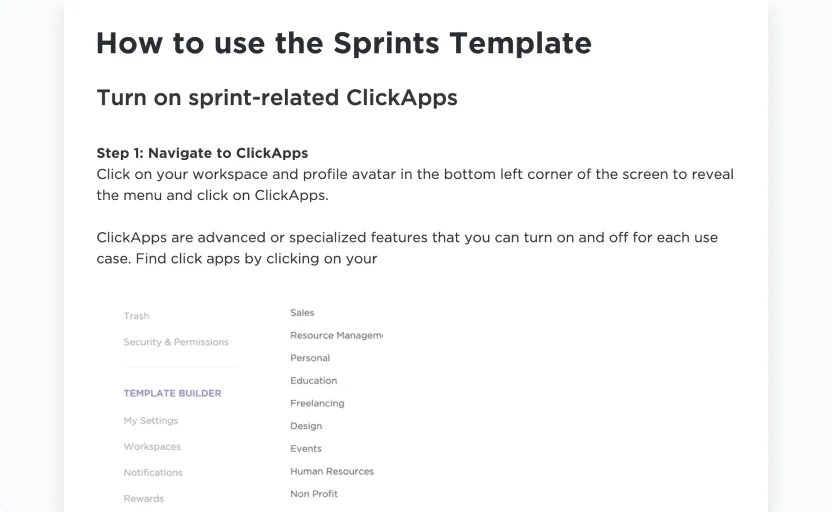 ClickUp-Sprint-Vorlage